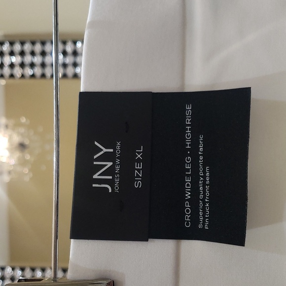 Nwt JNY white stretch pants wide legs high waist - Picture 9 of 12